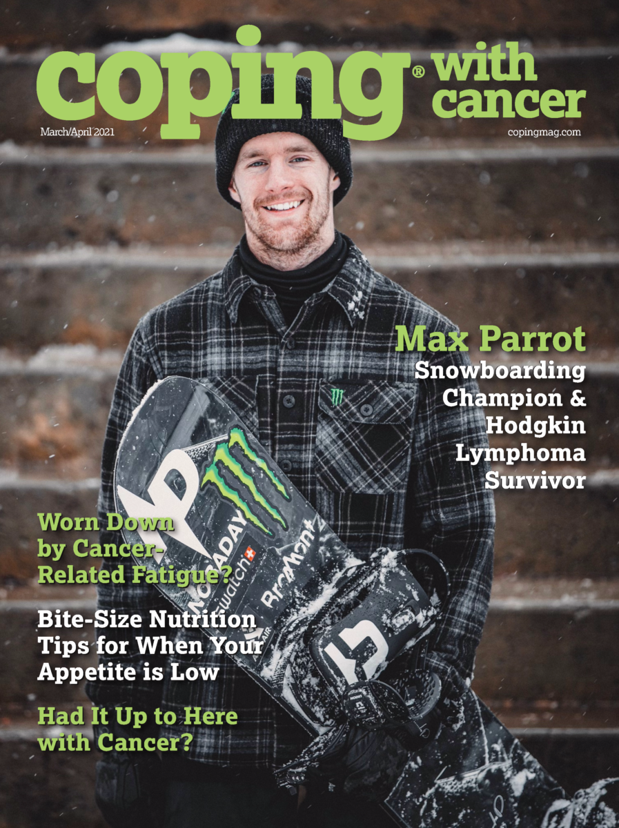 Coping with Cancer March/April 2021 cover with Max Parrot